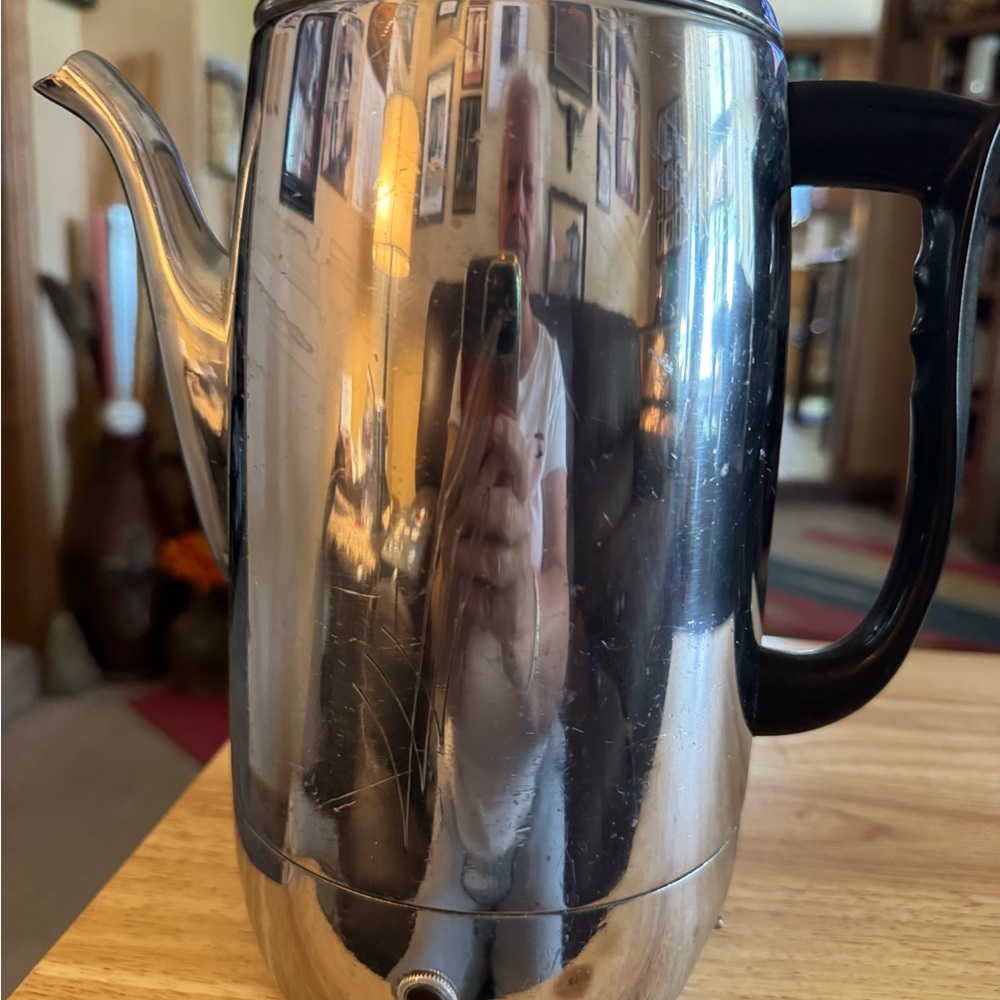Stainless Steel Coffee Percolator with Black Handle